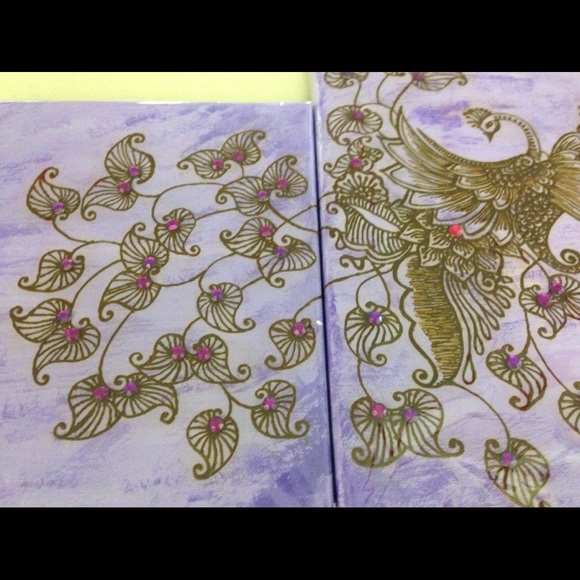 Peacock Original Acrylic Painting, New - Picture 5 of 5